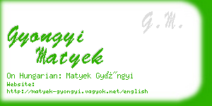 gyongyi matyek business card